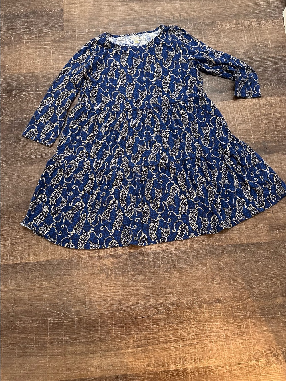 Lilly Pulitzer Girls Mini Geanna Dress Low Tide Navy Easy To Spot Size XL 12-14